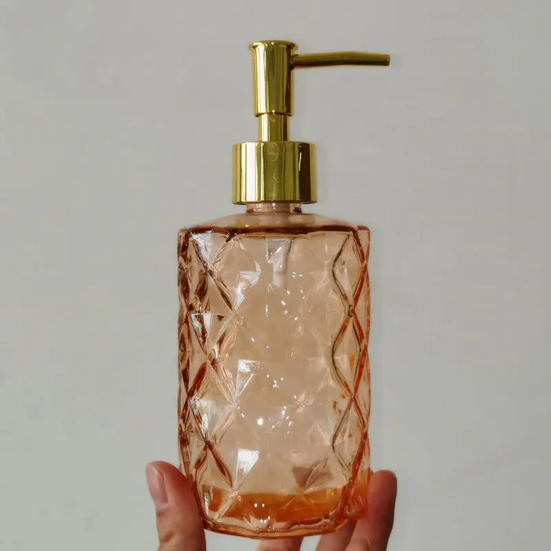 portable glass liquid soap dispenser for bathroom - vue 12 sur 17