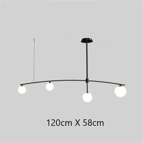 Modern LED glass chandelier Youlaike for living room and kitchen - vue 13 sur 12