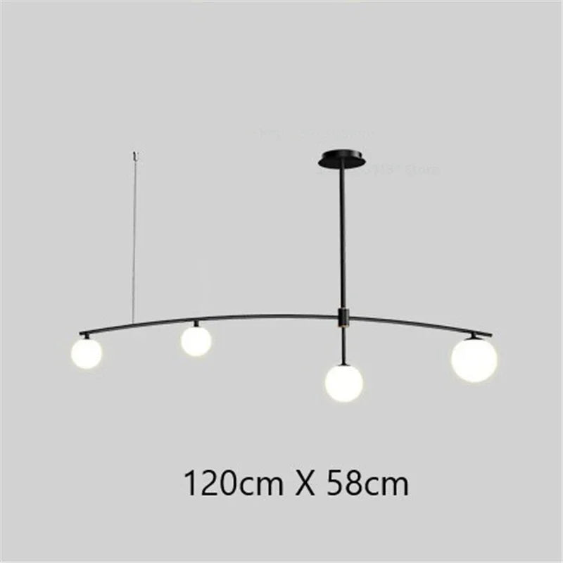Modern LED glass chandelier Youlaike for living room and kitchen - vue 12 sur 12