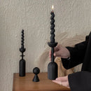 Wooden candle holder for modern and geometric decor