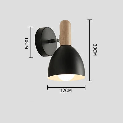 Wooden wall light modern bedside wall lamp for bedroom, kitchen or restaurant – nordic E27 home decor