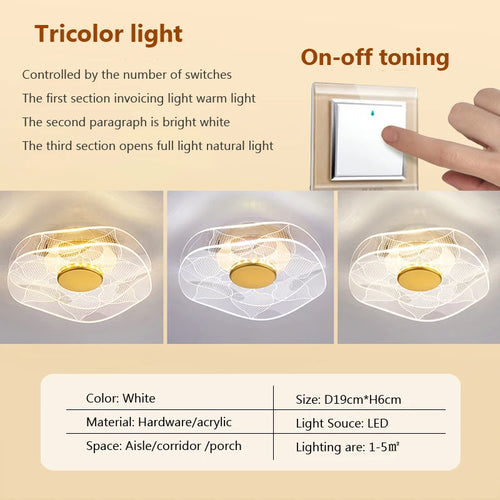 Modern acrylic LED ceiling light for decorative interiors - vue 9 sur 18