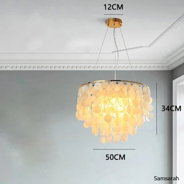 Nordic shell chandelier with LED light - vue 16 sur 17