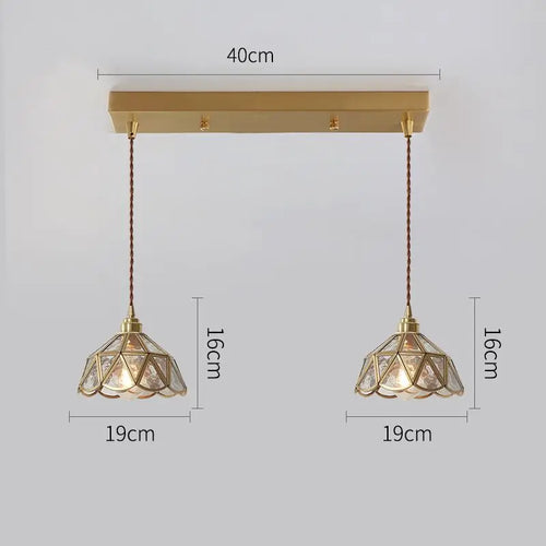 Nordic glass LED pendant light with gold body - vue 21 sur 20