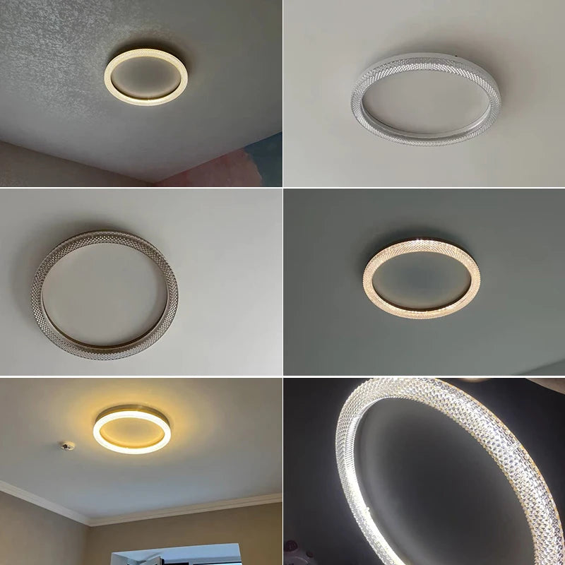 Led ring ceiling chandelier for home decoration - vue 6 sur 10