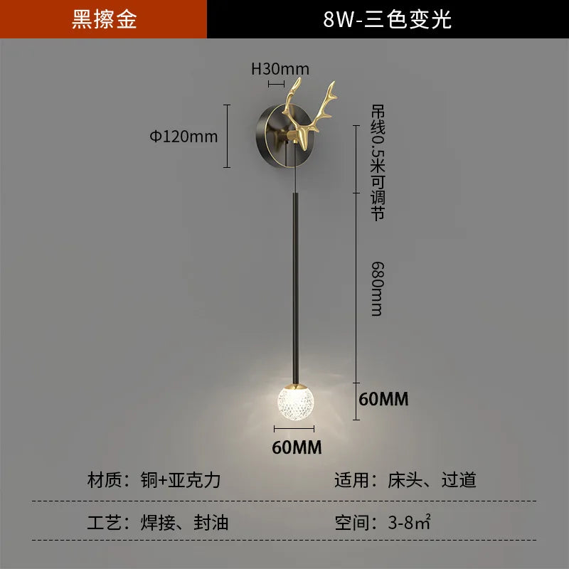Designer copper wall light for creative and modern interiors - vue 8 sur 9