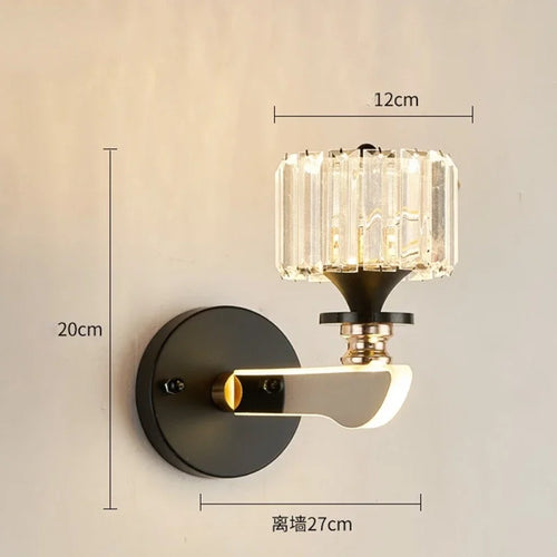 Creative nordic crystal wall light modern decorative indoor design - vue 9 sur 12