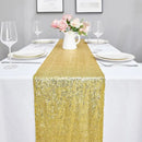 Orange sequin table runner for weddings and celebrations