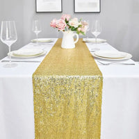 Orange sequin table runner for weddings and celebrations