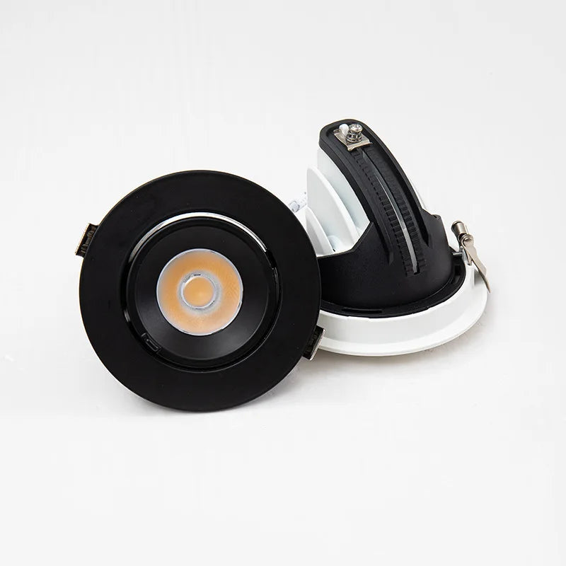 Modern circular LED spotlight with elephant trunk switch - vue 10 sur 10