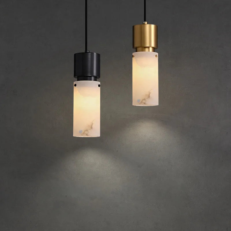 Natural marble chandelier with adjustable cord