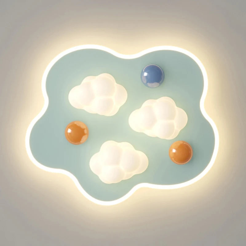 Cream cloud ceiling light for a modern and cosy children's room - vue 6 sur 10
