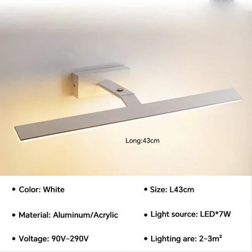 Modern waterproof LED wall light for mirror, rotatable and bright - vue 11 sur 14