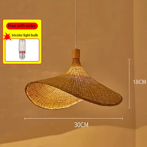 Chinese style hand-woven bamboo chandelier - vue 27 sur 30