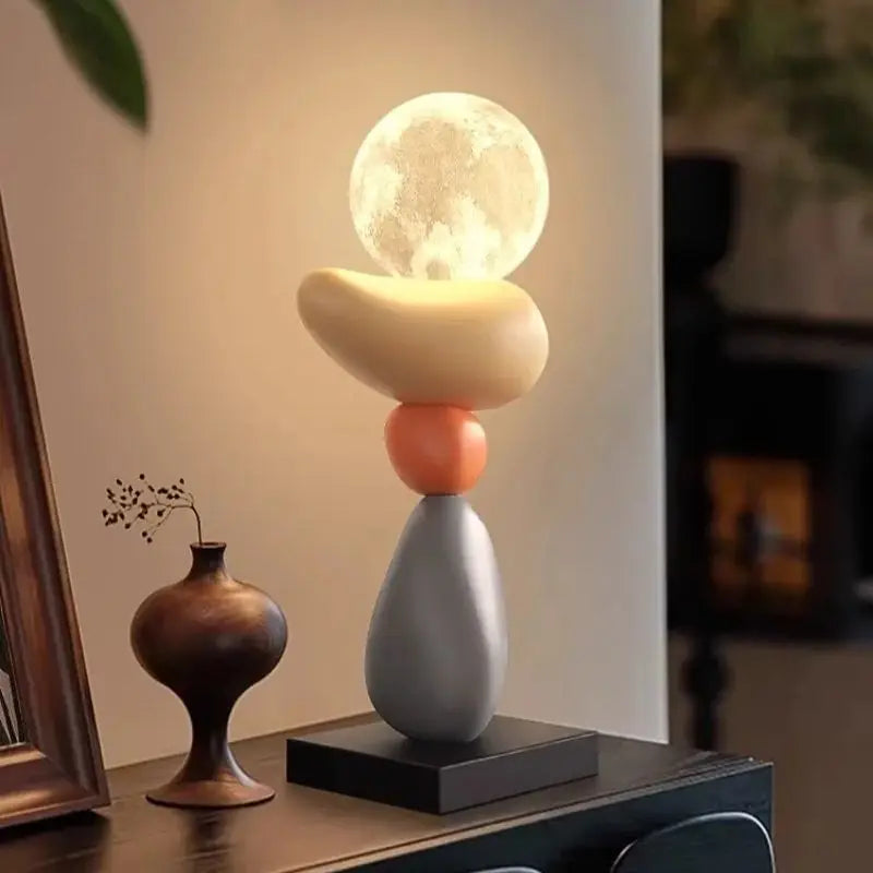 Stone table lamp for a relaxing and decorative atmosphere