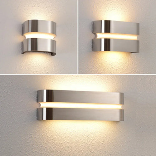 Modern waterproof stainless steel outdoor LED wall light - vue 2 sur 9