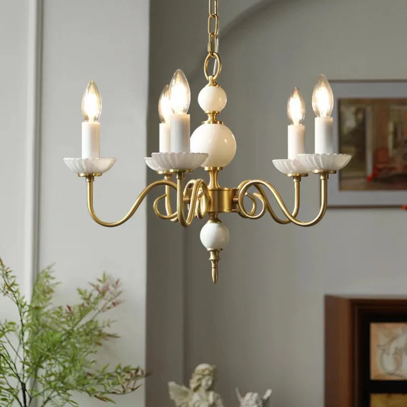 Luxury copper vintage chandelier for restaurant and living room - vue 3 sur 10