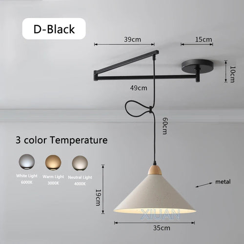Modern swinging arm LED pendant light - vue 29 sur 30