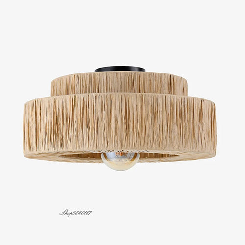Handmade Japanese style rattan chandelier - vue 3 sur 17