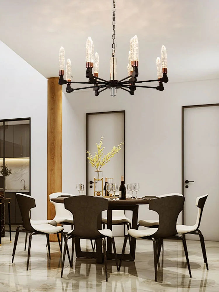 Modern creative nordic iron and crystal chandelier - vue 6 sur 19