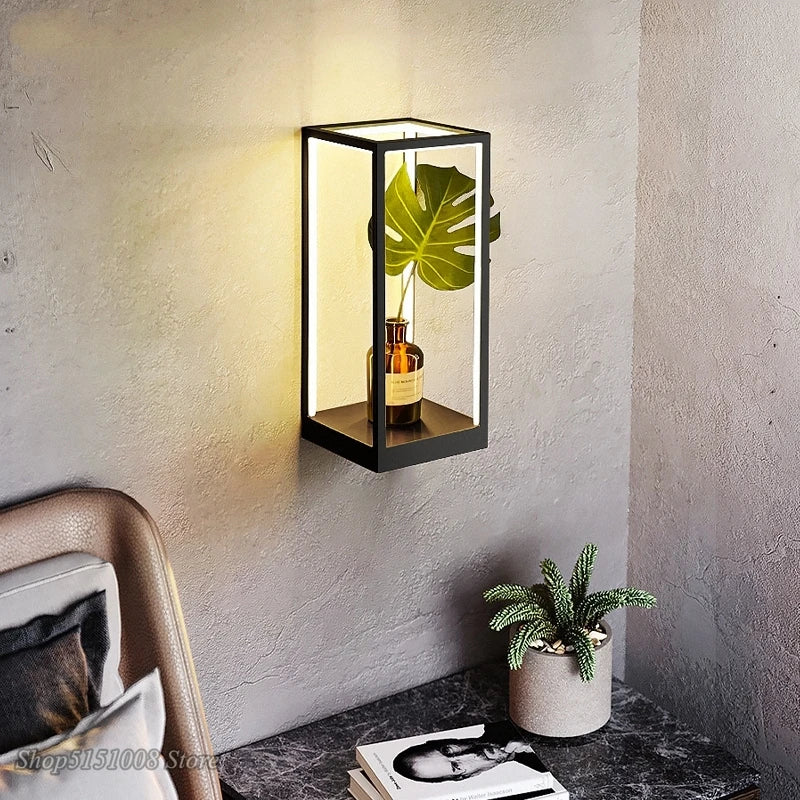 Modern minimalist cube wall light for creative interior lighting