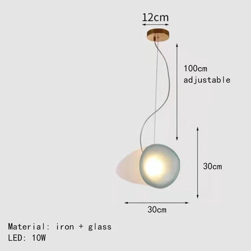 Modern glass LED pendant light with adjustable cable for indoor decor - vue 29 sur 28
