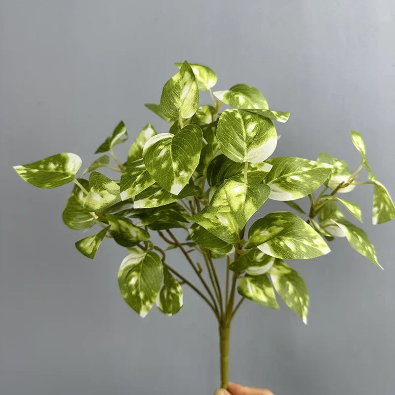 Artificial plastic leaves for indoor floral decoration