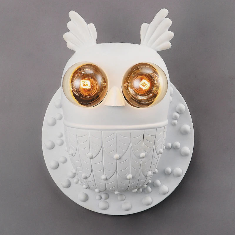 Nordic postmodern resin owl wall light - vue 8 sur 8