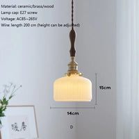 Japanese ceramic LED pendant light for kitchen and restaurant