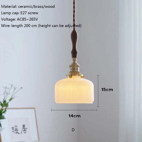 Japanese ceramic LED pendant light for kitchen and restaurant