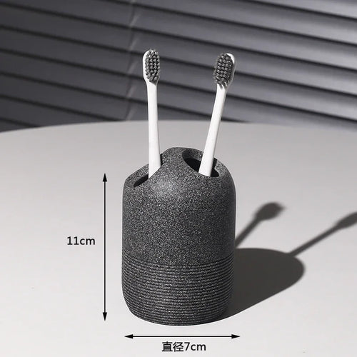modern bathroom accessory set made of sand and gravel - vue 10 sur 18