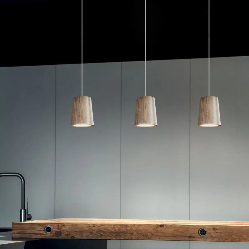 Ash wood pendant light for modern and cosy decor