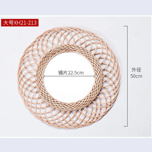rattan wall mirrors for creative interior decoration