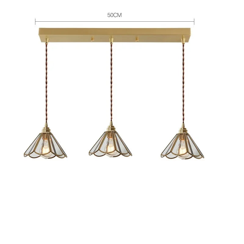 Nordic glass LED pendant light with gold body - vue 15 sur 20