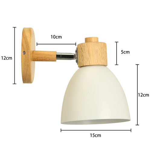 Nordic wooden LED wall light modern home decor - vue 22 sur 23