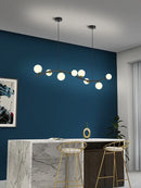 Modern nordic black glass chandelier for restaurant and bar