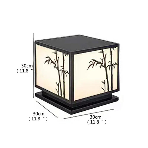 Vintage square waterproof outdoor post lamp for garden and terrace - vue 15 sur 14