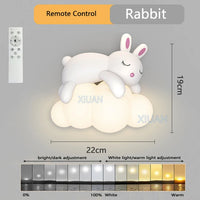 Polar bear and bunny wall light for children's room