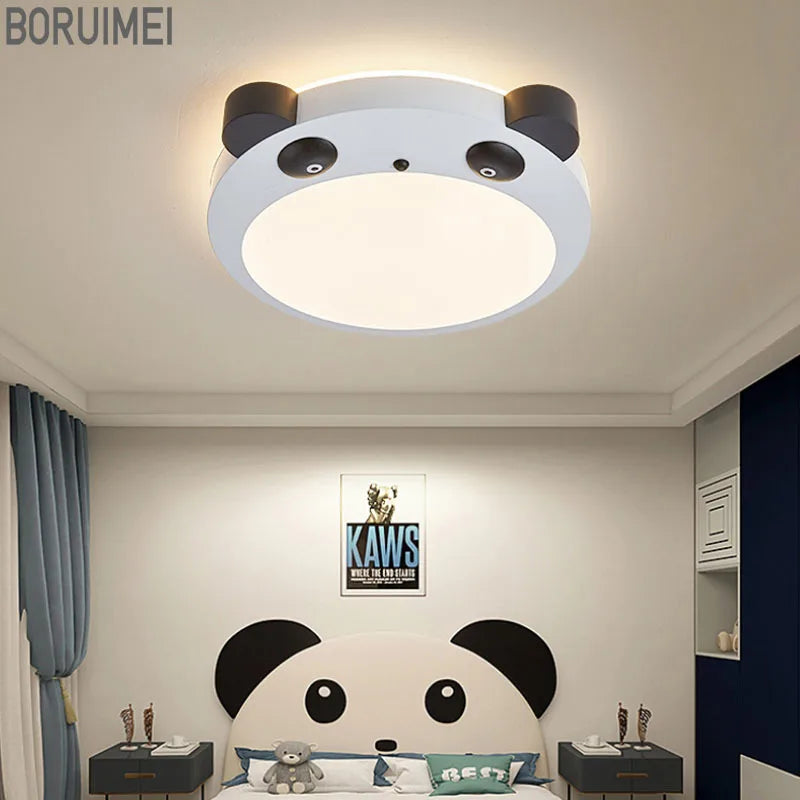 Panda LED ceiling light for children's bedroom decor