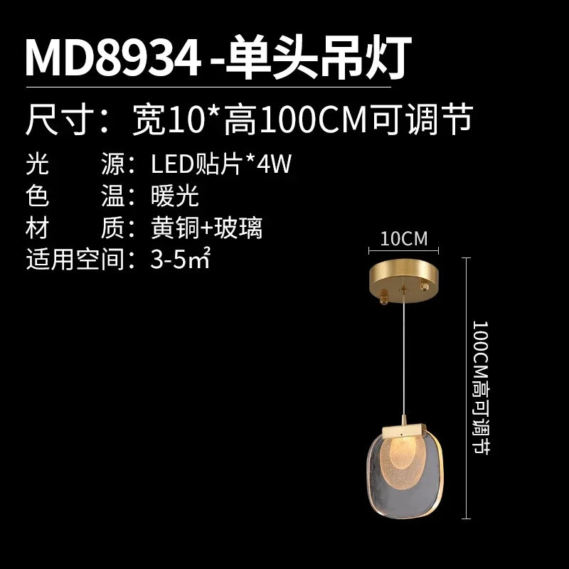 luxury Nordic design pendant light for modern interior decoration - vue 8 sur 8