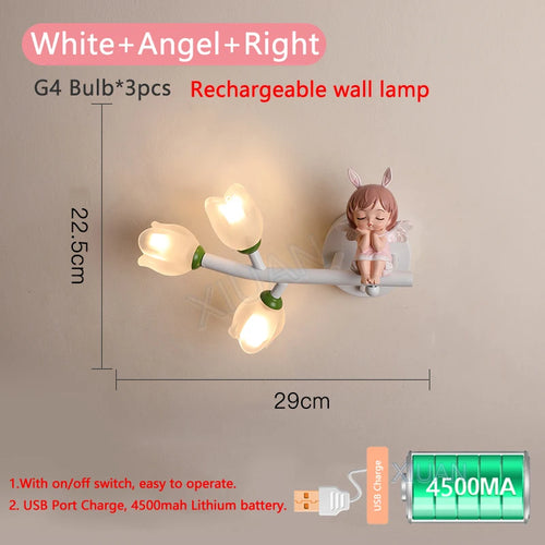 Rechargeable resin wall light for children's bedroom decorative - vue 17 sur 22