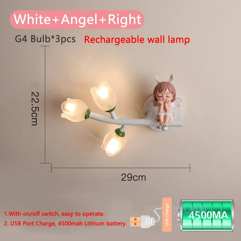 Rechargeable resin wall light for children's bedroom decorative - vue 16 sur 22