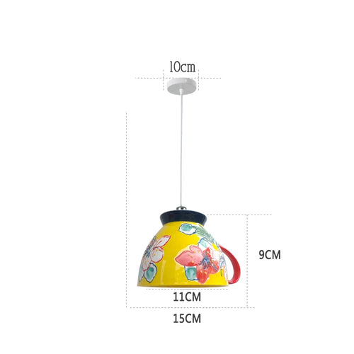 Modern ceramic LED teapot pendant light for kitchen - vue 28 sur 30