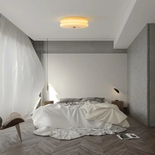 designer glass ceiling light for elegant modern lighting - vue 5 sur 10