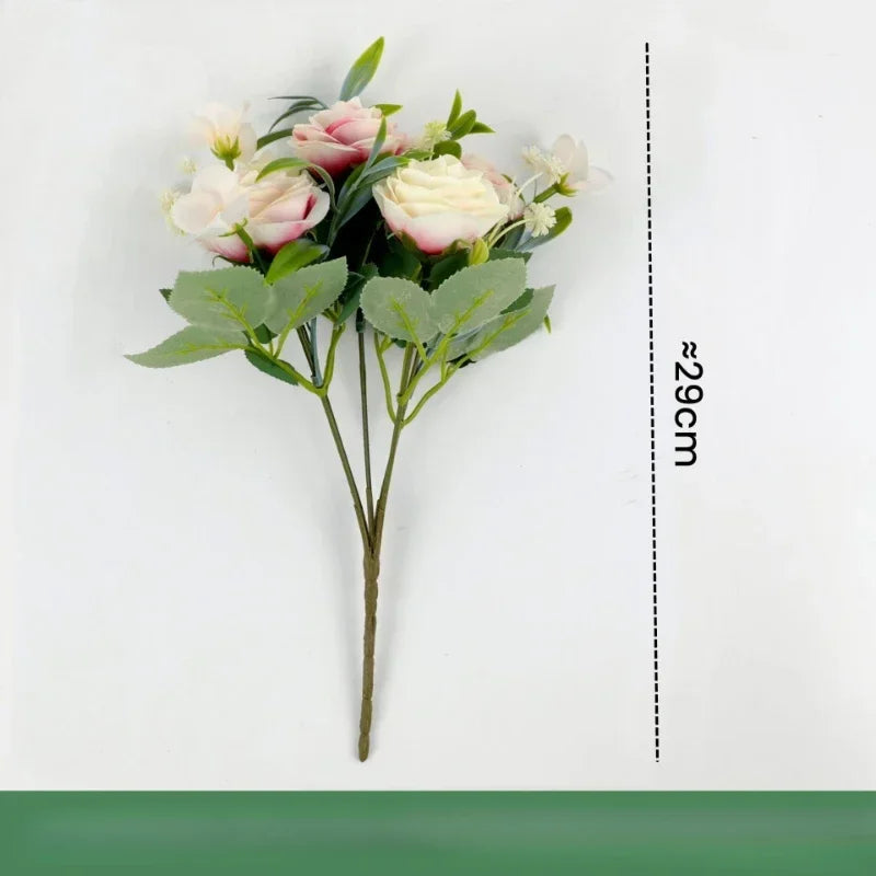 Artificial silk rose bouquet for home decoration - vue 12 sur 12