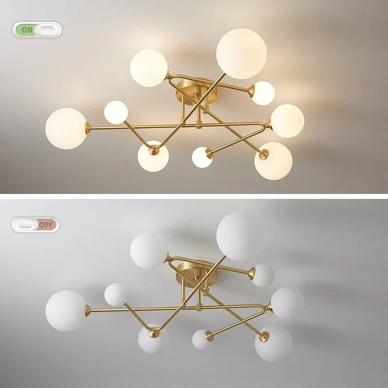 Modern designer copper chandelier for elegant interiors - vue 6 sur 10