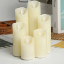 rechargeable LED pillar candle with wavy edge festive decoration