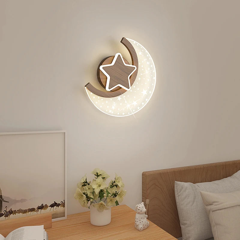 moon star wall light for children's bedroom decoration