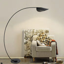 Modern black parabola LED floor lamp for bedroom and living room