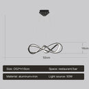 Modern LED chandelier with remote control, elegant curved design